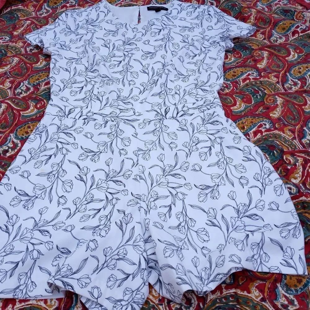 Banana Republic Floral Print Pockets Lined Top Rom